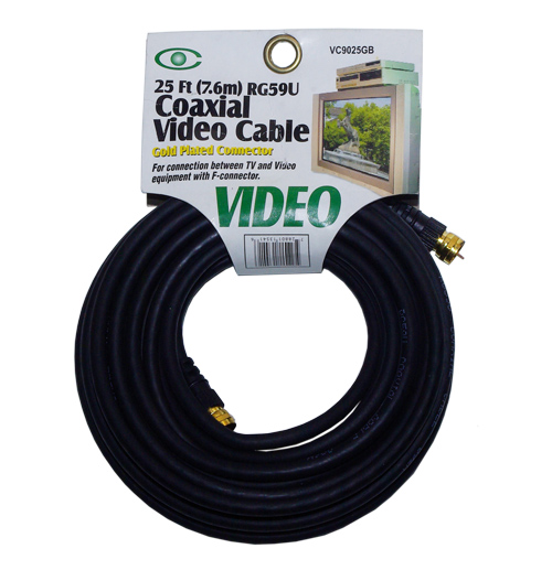 25FT ( 7.6M) RG59U Coaxial Video Cable