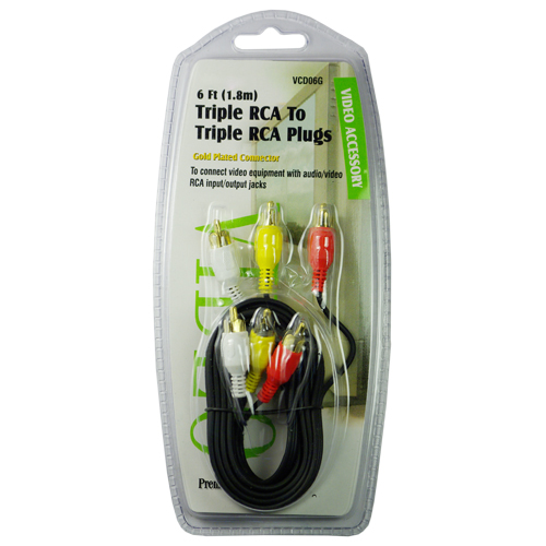 6FT Triple RCA to Triple RCA Plugs